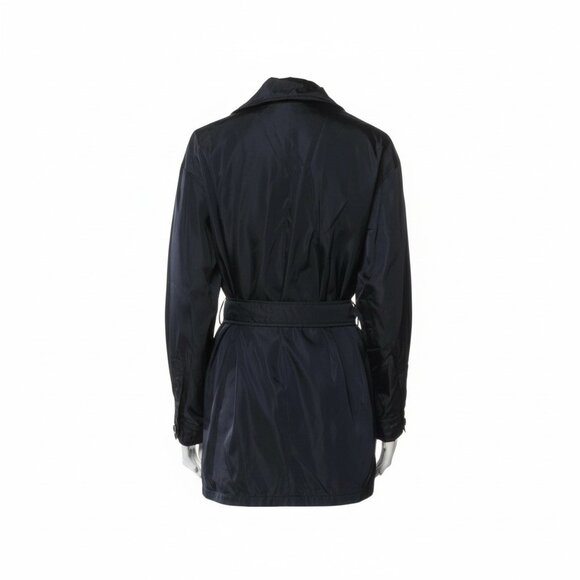 Prada Trench Coat Short Rare Navy Jacket EUC - Picture 5 of 10